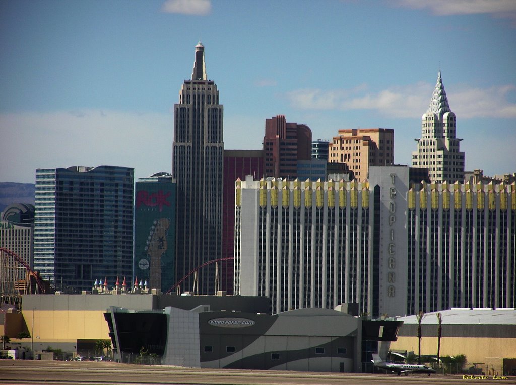 Tropicana and NY,NY from McCarran Intl. Airport. by Robert Lam