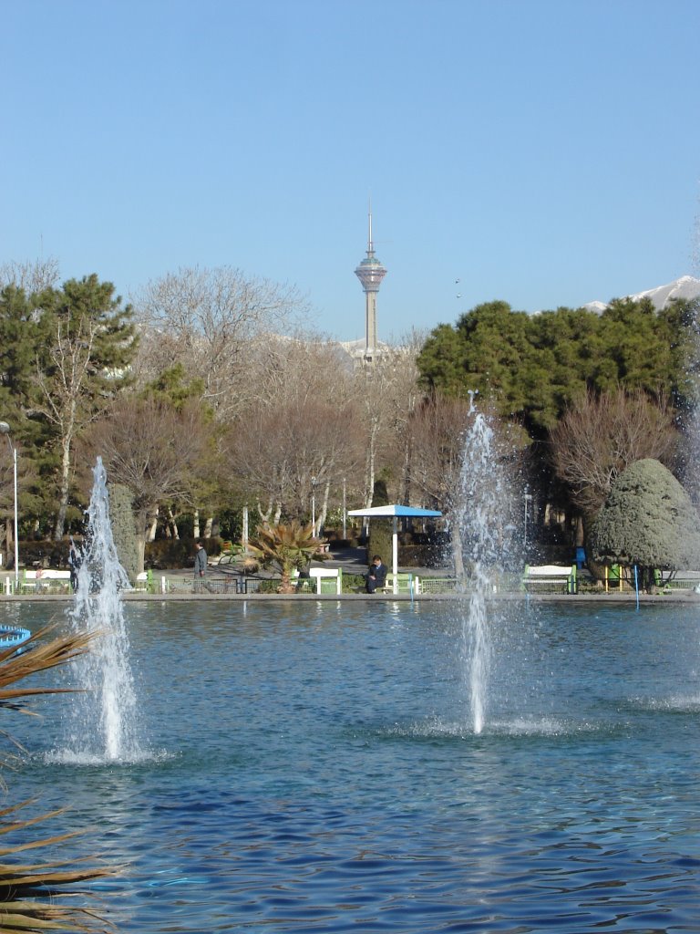 Bourj Milad as viewed from Laleh Park by Luc Valencia