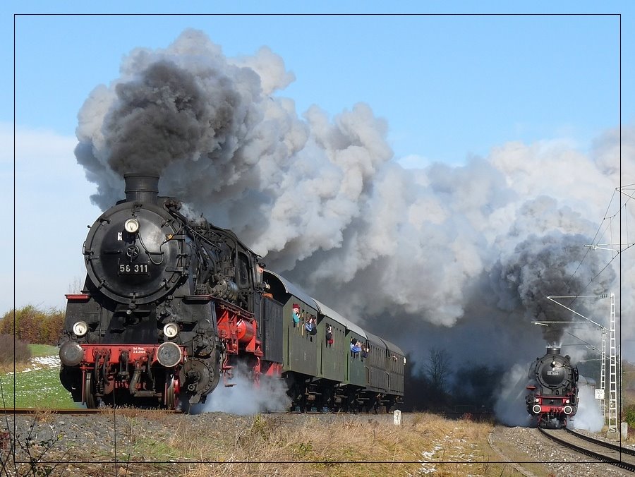 Doppelausfahrt mit 58 311 und 01 1066 by Josef Pfefferle