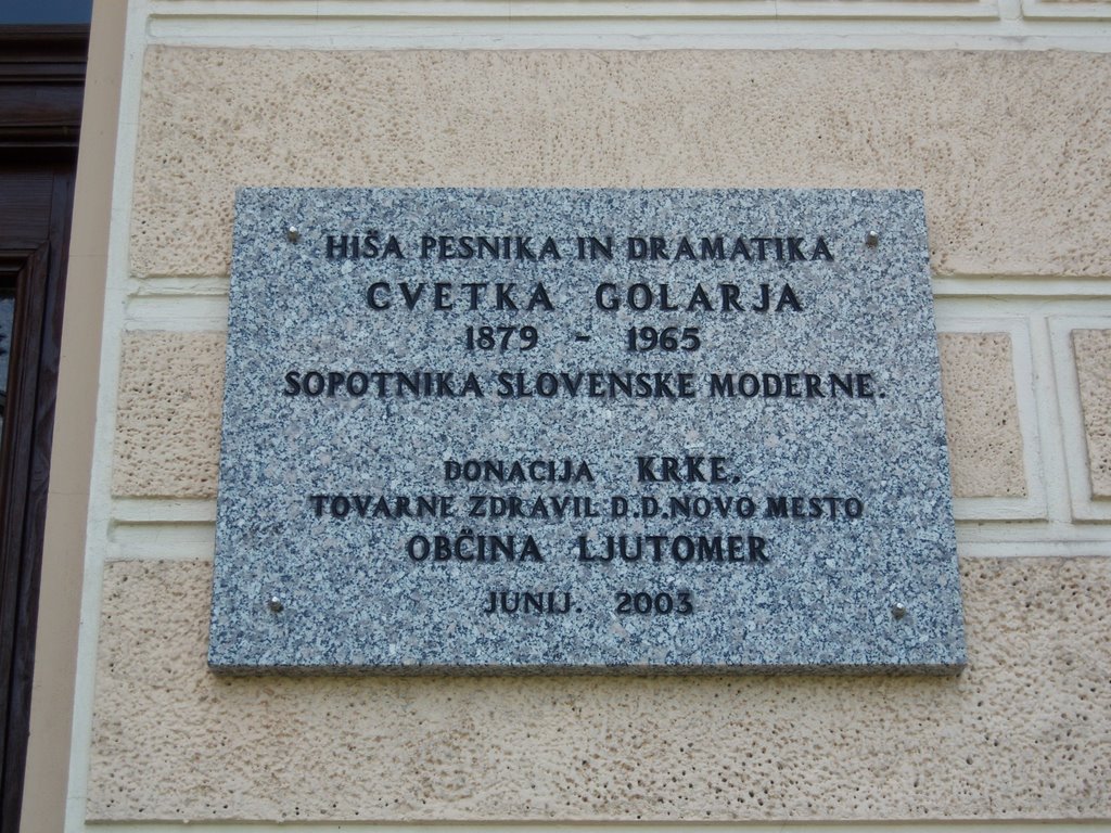 Spominska plošča Cvetka Golarja, Ljutomer, Prlekija, Slovenija by cergoeli