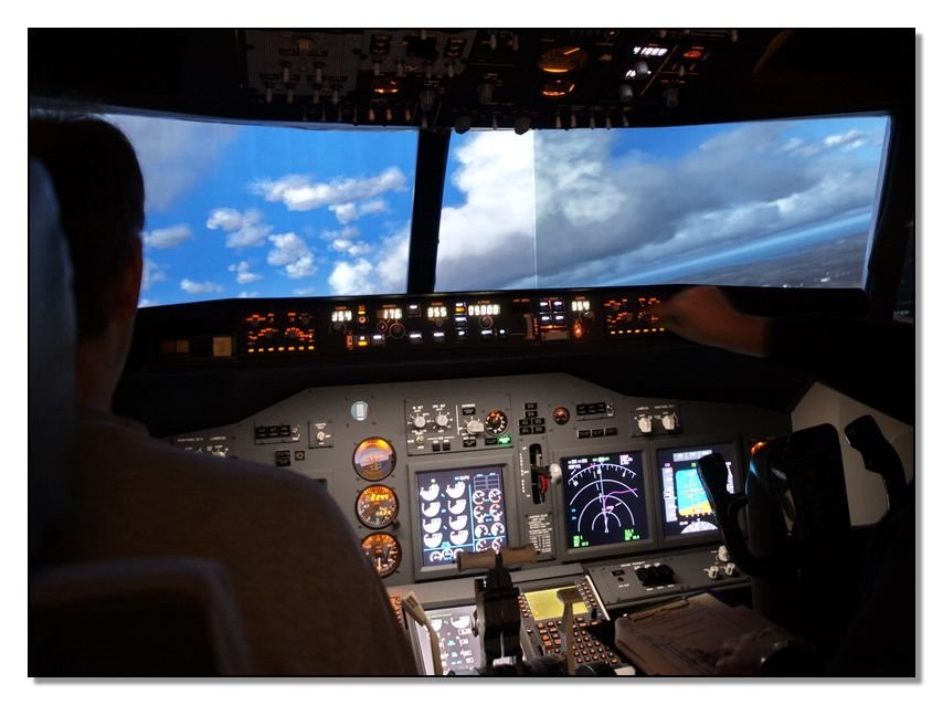 Me as Cpt. on Worldflight 2008 - WF832 Istanbul - Tbilisi / Vienna Fixed Based B737 Simulator, Takeoff at Istanbul 36R by AustrianAviationArt