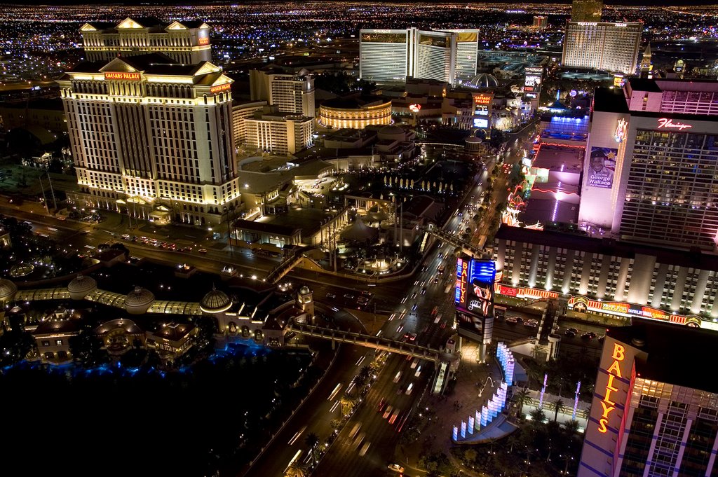 Las Vegas Strip from Eiffel Tower by David Saunders