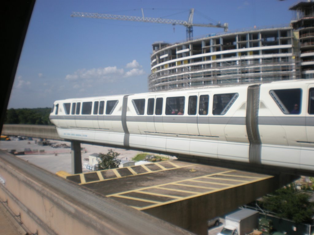 Monorail Silver and the Bay Lake Tower by disneypix4life