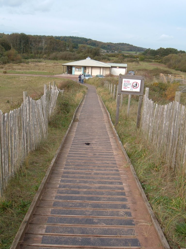 Path going down to Dawlish Warren Nature Reserve Visitor Centre Oct 2008 by Northernflyboy2