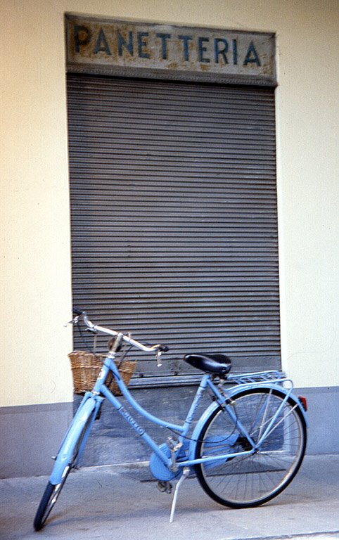 Blue bike and bakery by Mirko Wenter