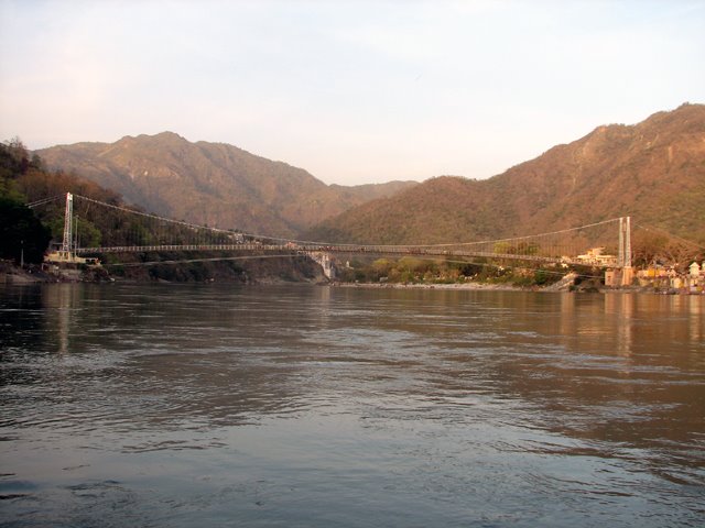 View of Ram Jhula, Rishikesh by Bimal Dalela