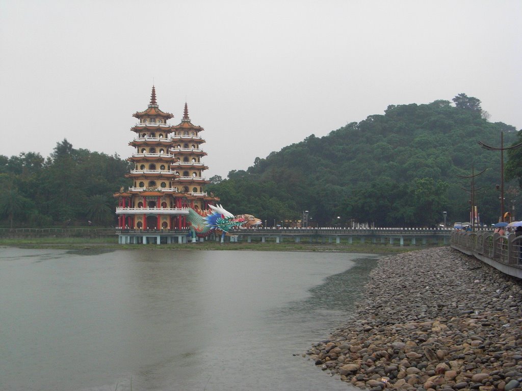 Dragon and Tiger Pagoda of Lotus Lake 蓮池潭畔龍虎塔 by David Wu