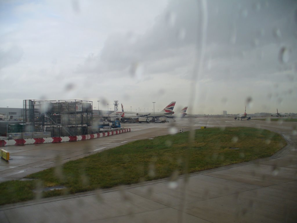 Airport in the rain by Halina J. Beaulieu