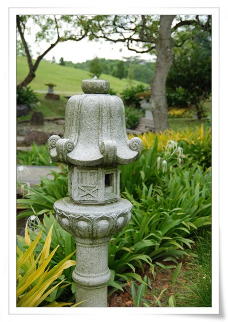 Stone lantern in japanese garden, singapore by josephineCTY