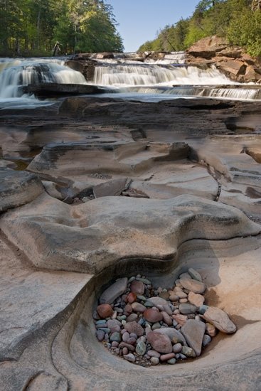 Presque Isle River Rocks and Water Falls by www.prcimages.com