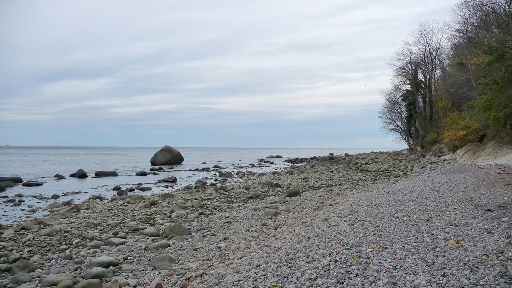 Rügen,Lohme,Schwanenstein,der Stein ist einer der größten sichtbaren Geschiebesteine auf der Insel by KADIBILD