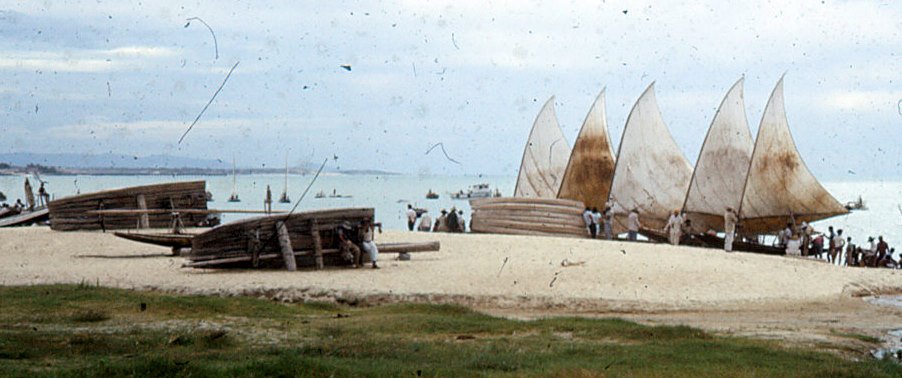 Jangadas Típicas na Praia - 1967 by Ray Langsten