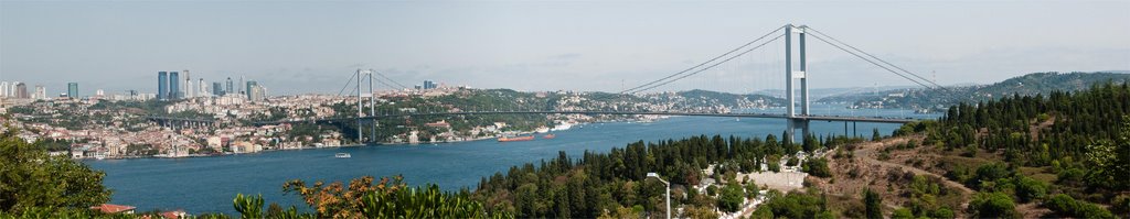 Турция (Türkiye): провинция Стамбул (il İstanbul): Стамбул (İstanbul): Ататюркский (Босфорский) мост (Atatürk (Boğaziçi) Köprüsü): вид со смотровой площадки (ilçe Üsküdar: Kuzguncuk); 11:21 15.09.2008 by Vadim Zhivotovsky