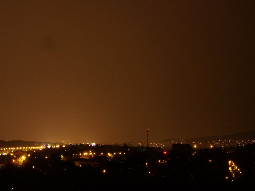 Budapest illuminated by lightning by DobosZs