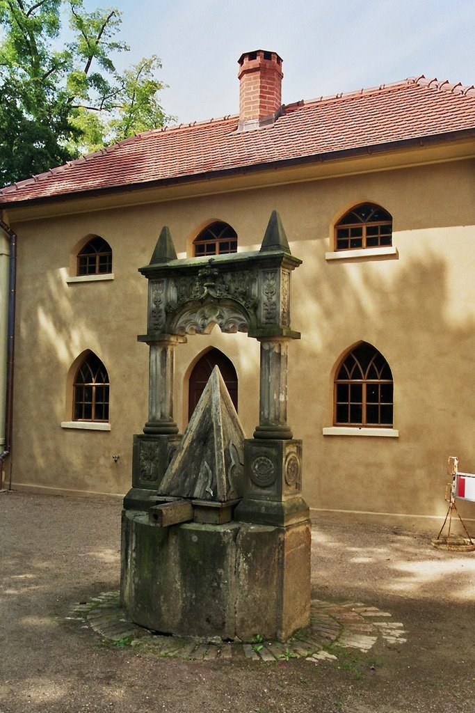 Germany_Anhalt_Wörlitz Gardens_Gothic House_Fountain inside the yard_021_18.JPG by George Charleston