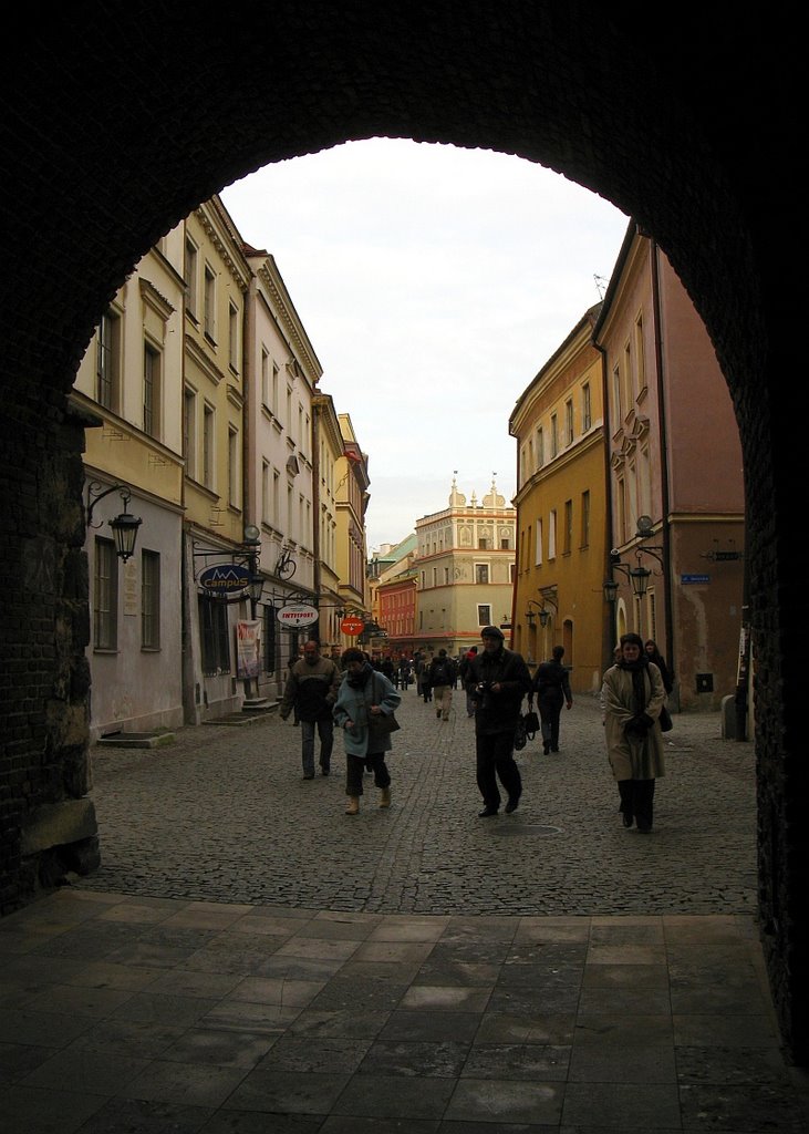 Lublin, view of the Old Town through Krakow Gate by Atti