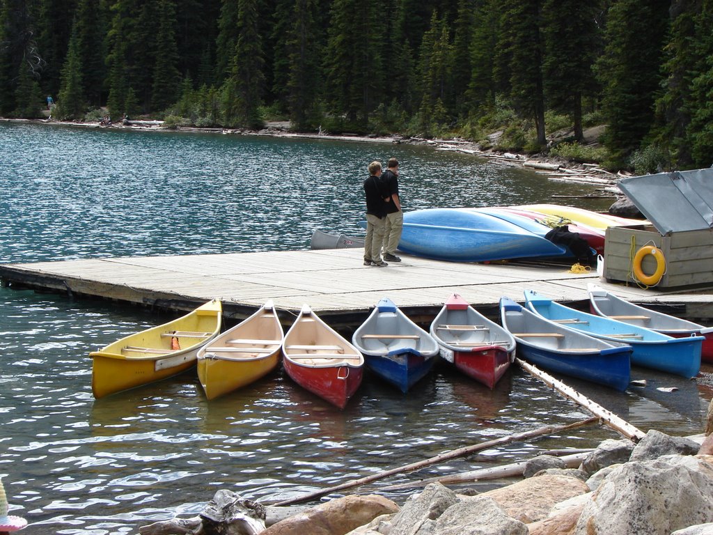 Moraine Lake, Boats by Juan-Pablo Santini