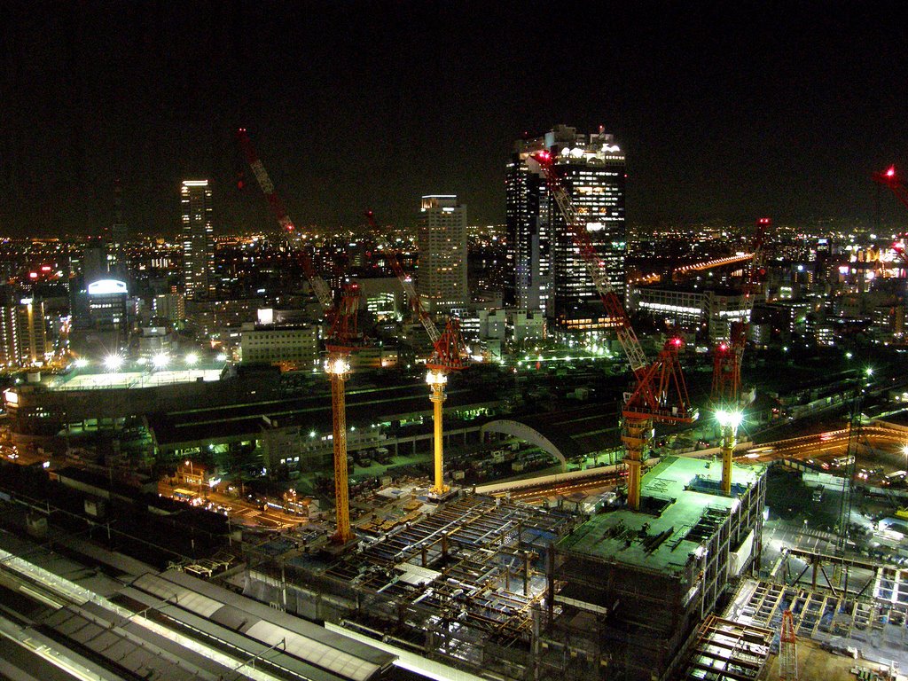 Osaka Skyline at Night by Tomi Mäkitalo