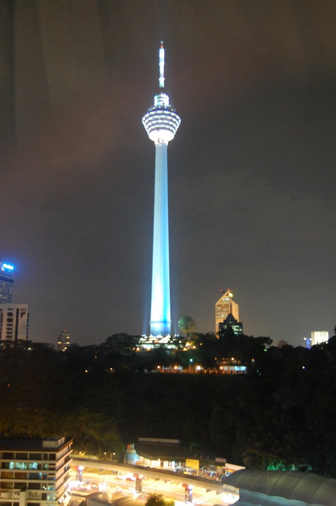 KL Tower from my hotel at night by FerryPNL