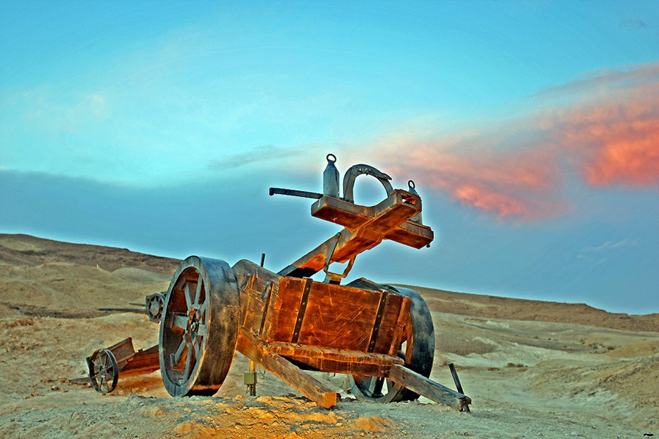 Roman catapult at masada WEST by avinoam michaeli