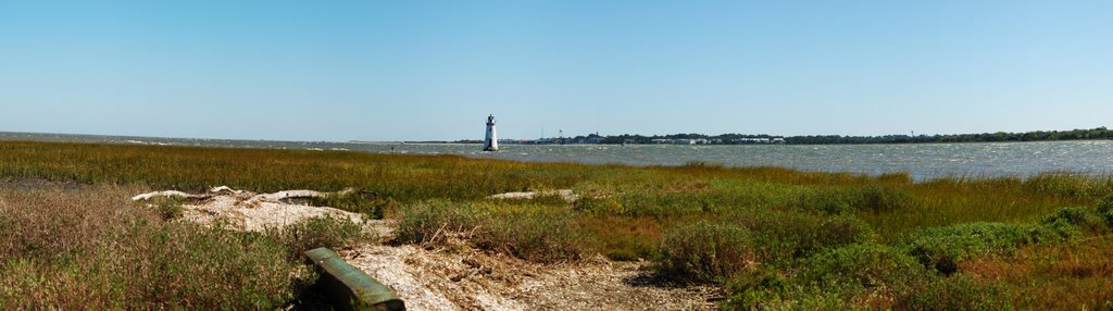 Cockspur Lighthouse from Daymark Island by barishiman