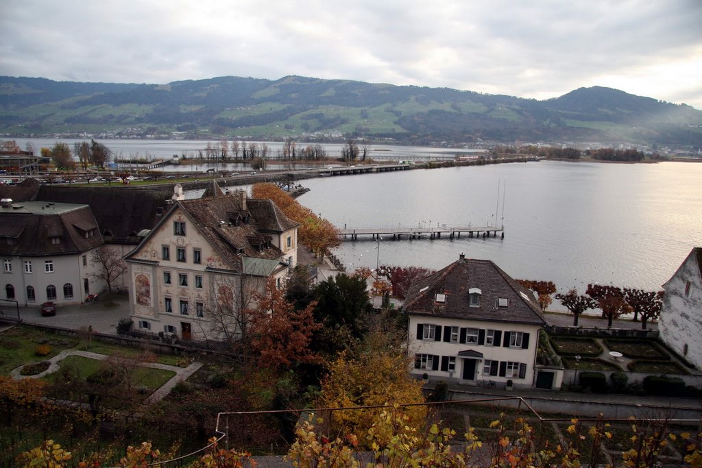 Aussicht auf den Hafen und See by Samuel Fausch