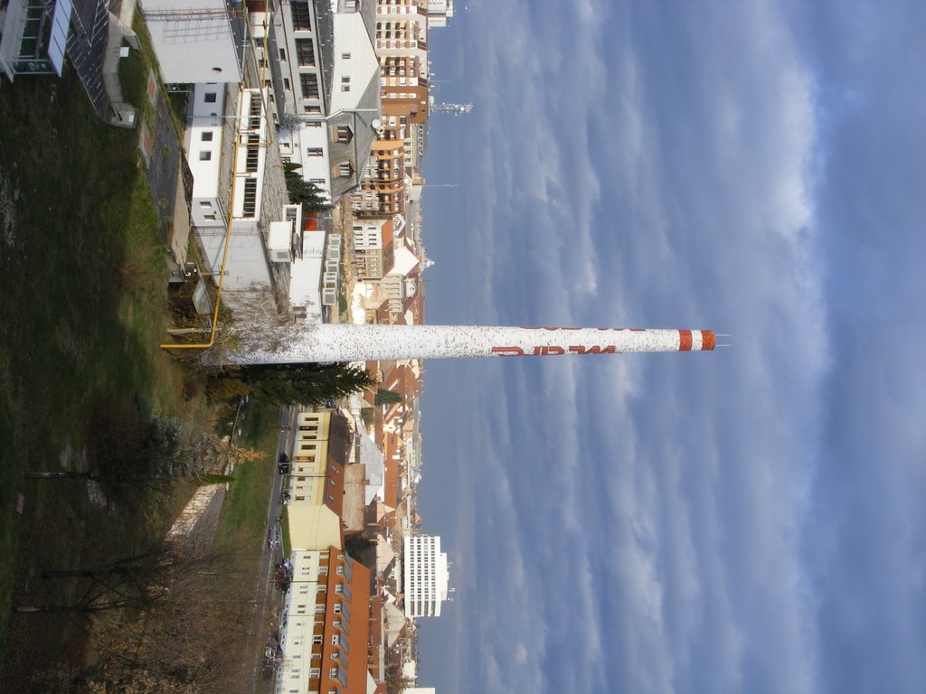 Chimney of the old sabaria shoes factory by viteez