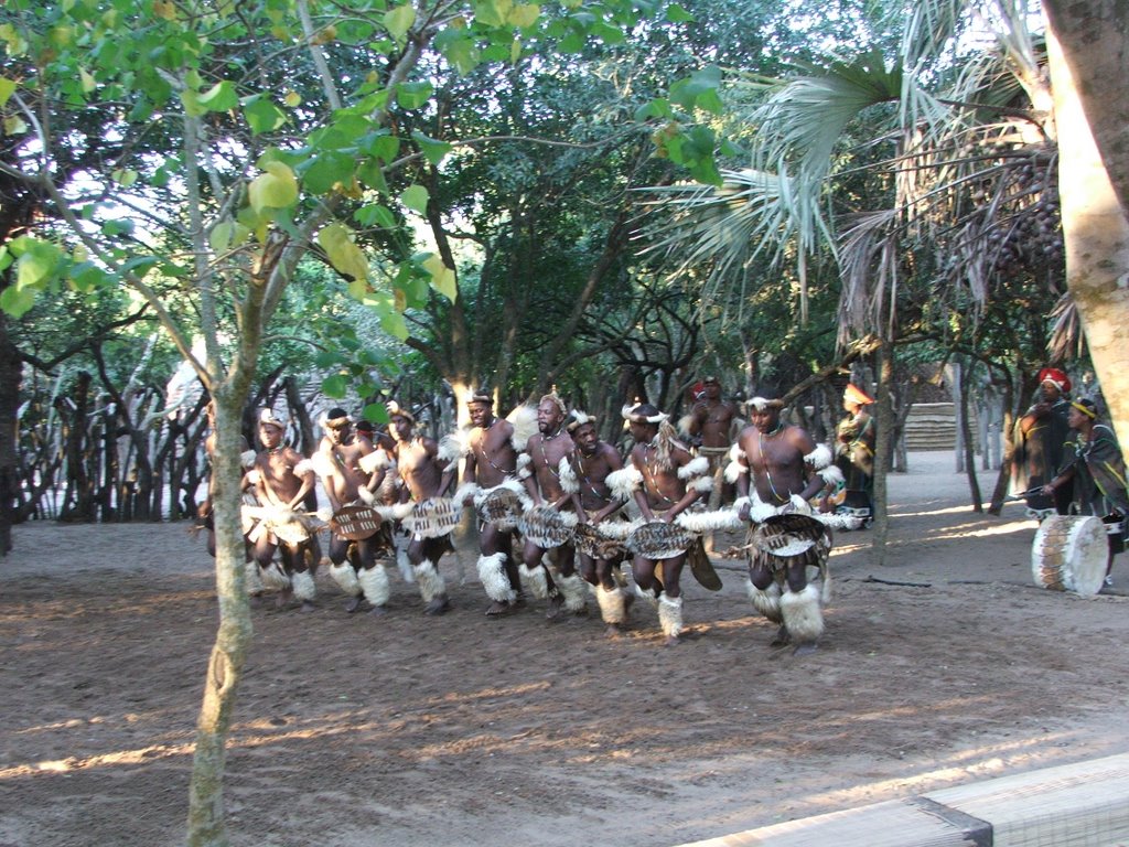 Zulu dancers Kwazi Zulu Natal 2005 by Olive Kirk