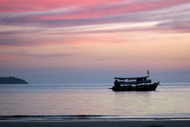 Sunset with Thai Fun Koh Chang Thailand by J Roskilly