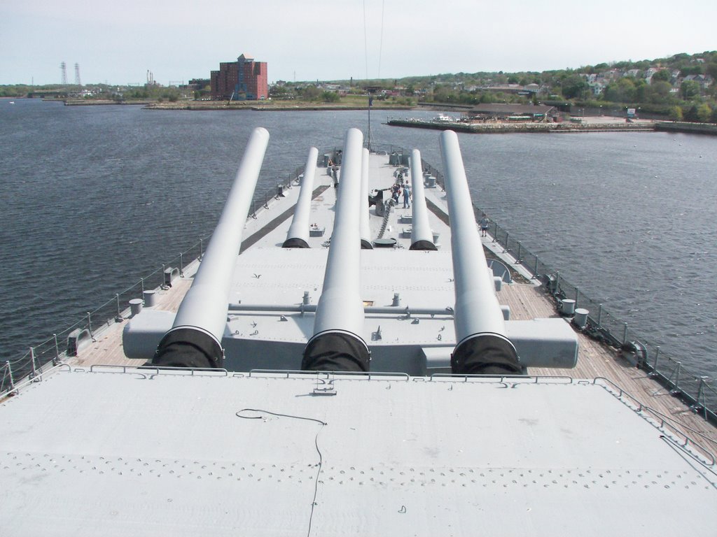 Forward view from bridge of U.S.S. Massachusetts by Rob523