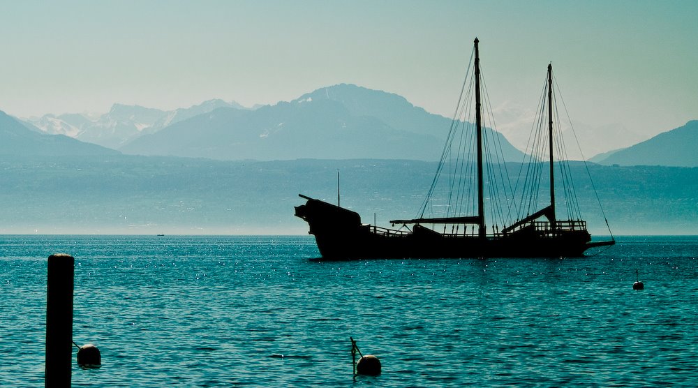 Galère from the lakeside - Morges by JulienHG