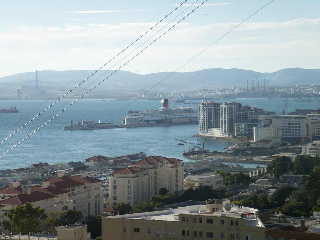 Gibraltar Harbour from 'Rock' hotel by jon carty