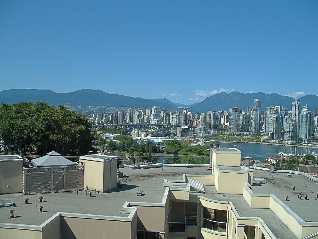 View of False Creek and Skyline of Downtown Vancouver from Broadway. by SOORMALL