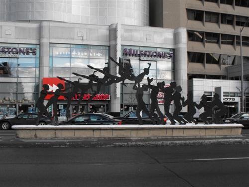 Sculpture across from Mel Lastman Square, North York, Ontario, Canada by Benjamin Eren Robinson