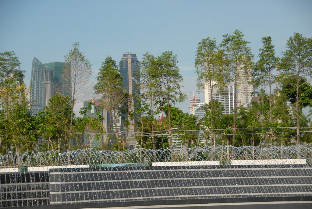 Singapore City from Marina Barrage Park by John Muzi