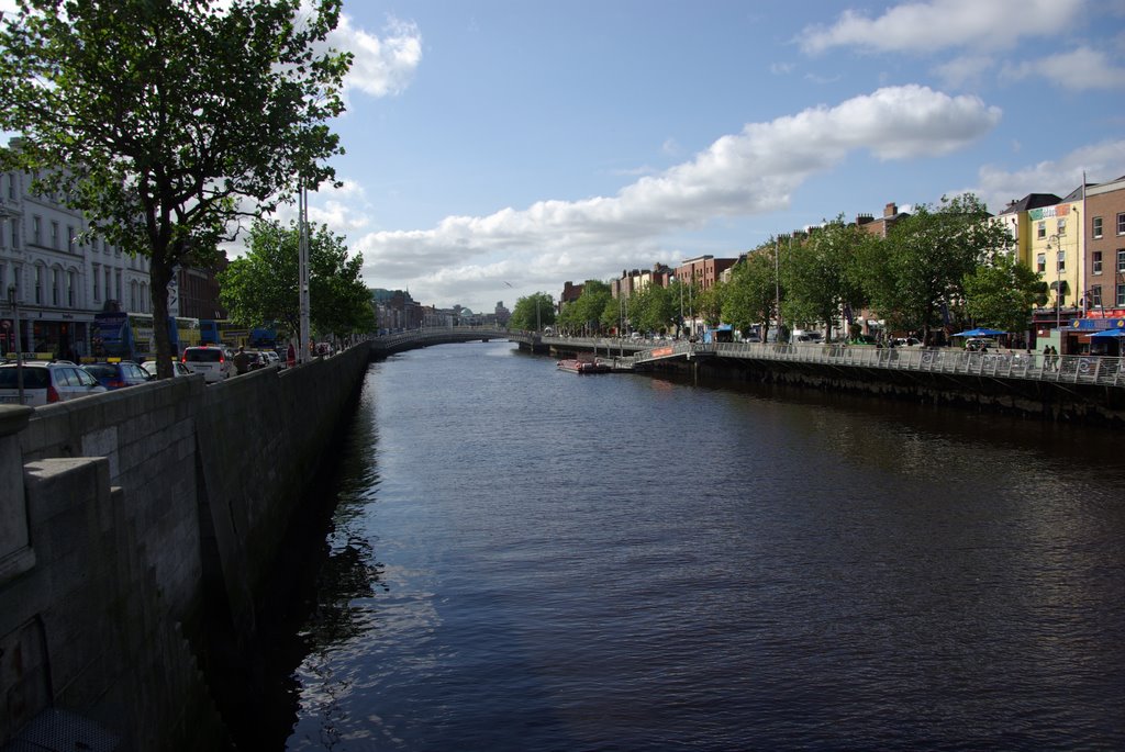 River Liffey from O'Connel Bridge by Michael D Wilson