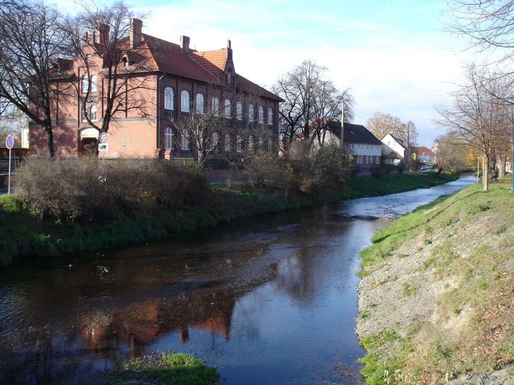 Derenburg, School and river "Holtemme" by HarryAusdemharz