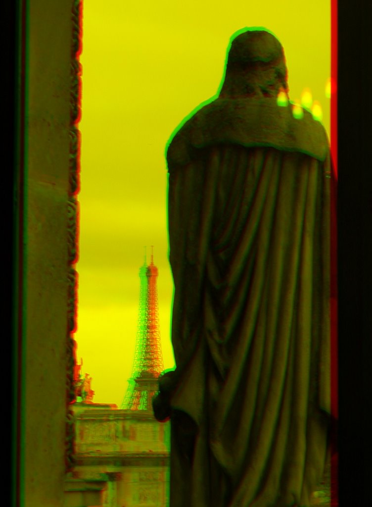 Paris, Musée du Louvre, Anaglyph by Benoit Brémilts