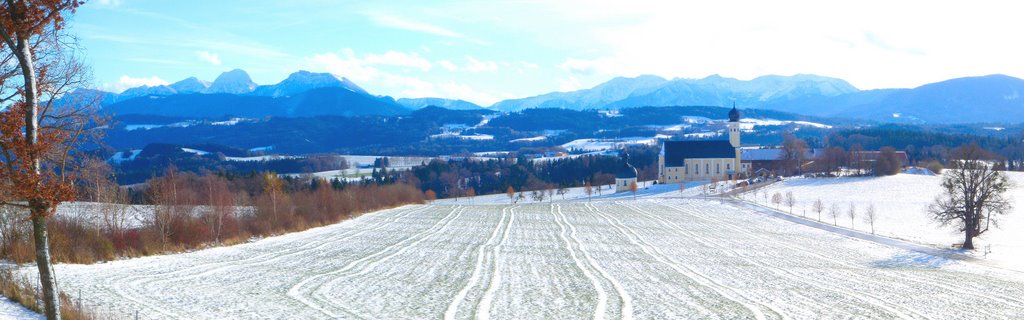 Wilparting: Winterpanorama am Irschenberg by Klaus Rommel