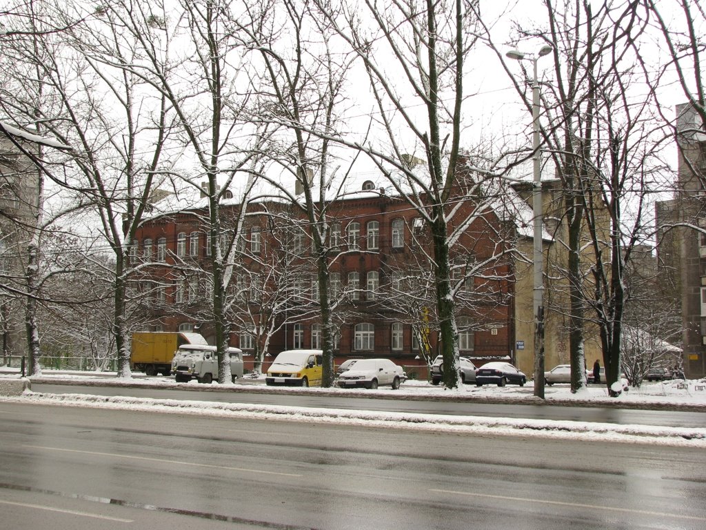 In this house before the Second World War, was a Uhland Folk School (Sackheimer Mittelgasse, 19-21). Construction 1895/1896 by Тилигузов Сергей