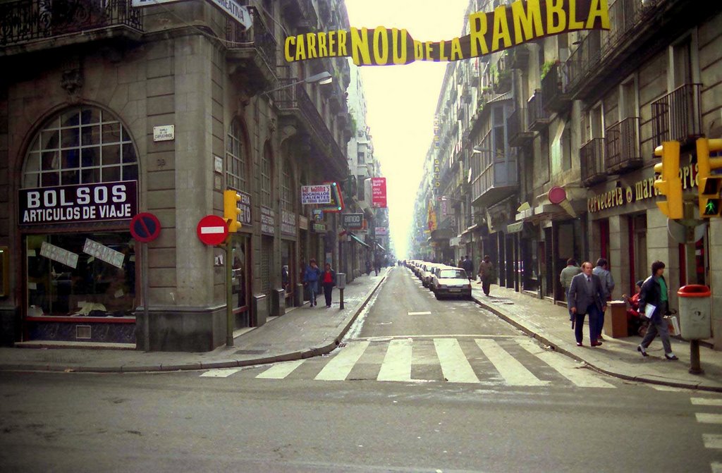 Carrer NOU De La RAMBLA（バルセロナの通りの名前）1987　Barcelona by Wa Wa