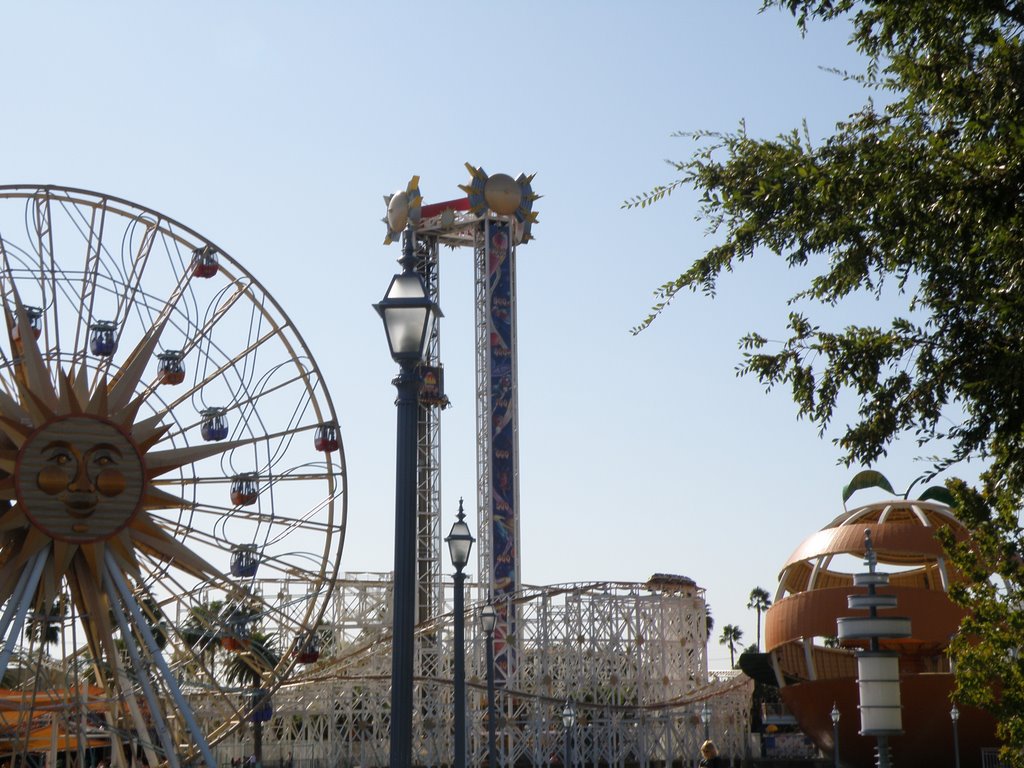 View Of Wonderful Sunwheel & Other Rides In Anaheim, California, USA. by Nasir Uddin