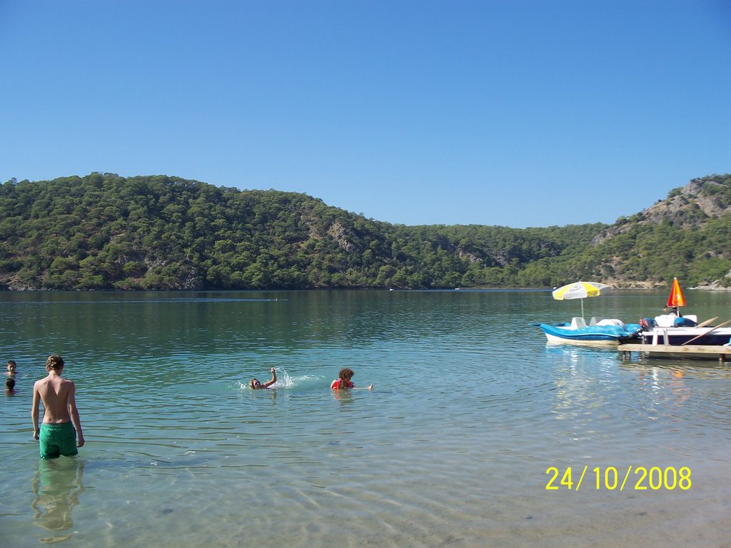 Private beach.The best place and calm sea at Oludeniz beach,Turkey..October 2008. by james. f.