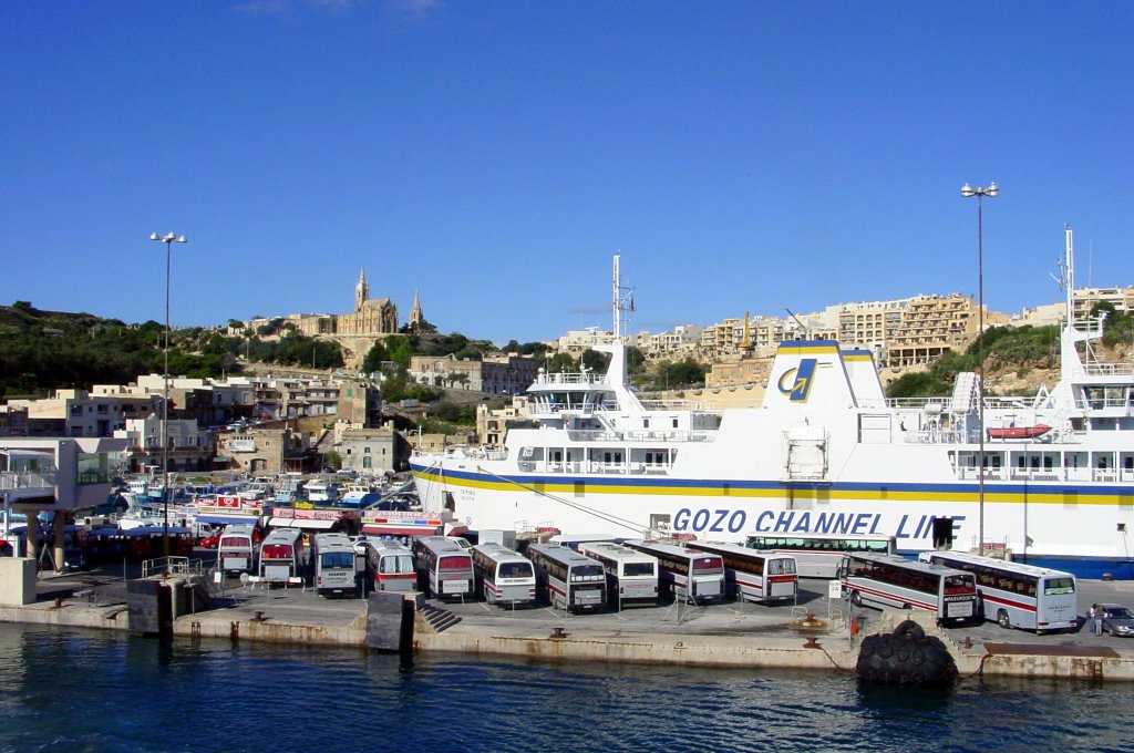 MALTA, Għajnsielem: Ferry in Gozo port Mgarr by Nell van den Bosch -…