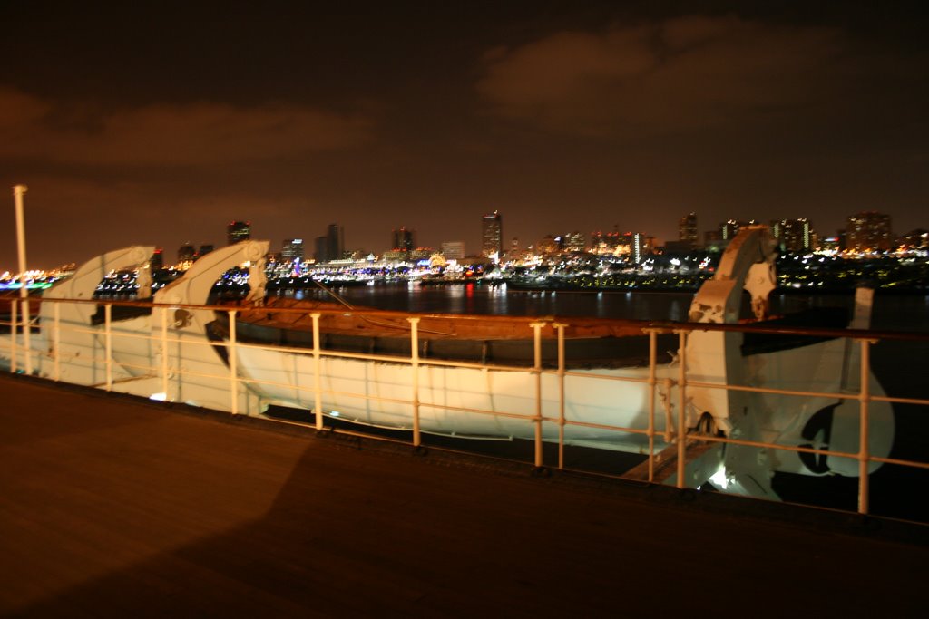 Long Beach skyline from the Queen Mary by G & D Whitehead