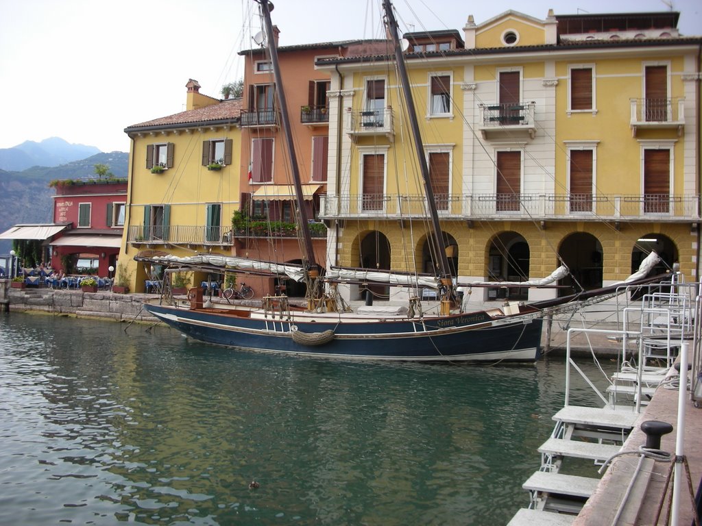 Harbour at malcesine,lake garda Italy by Norman Benn