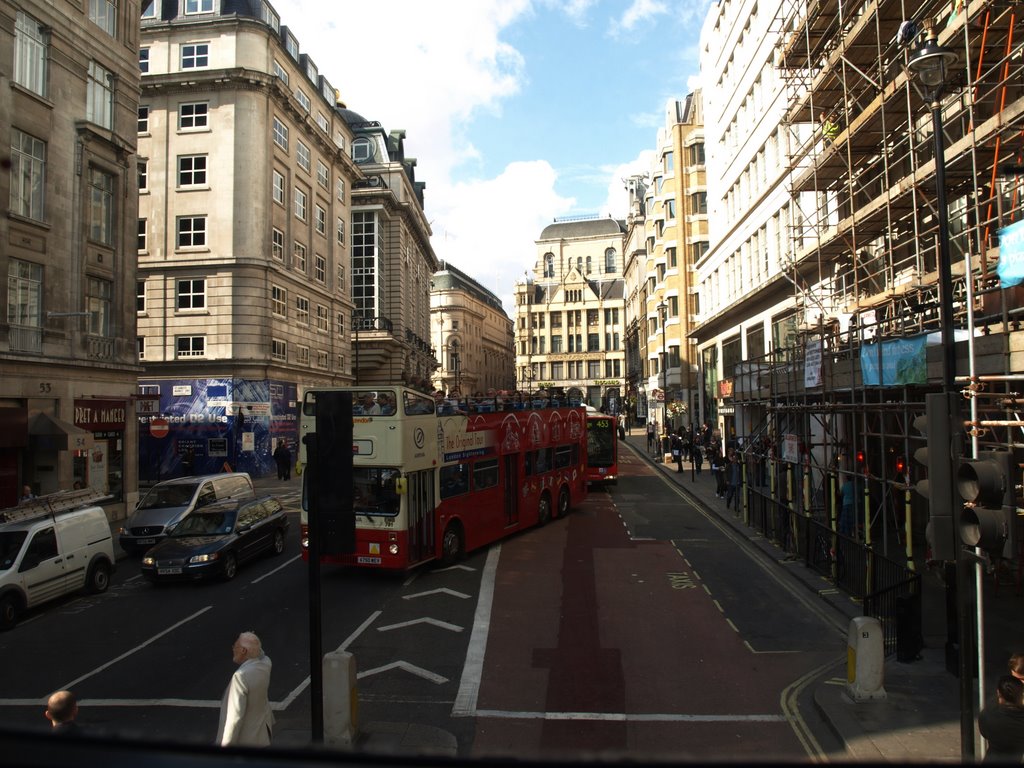 London, Haymarket (behind bus glass ) by Wojtek_Kosynier