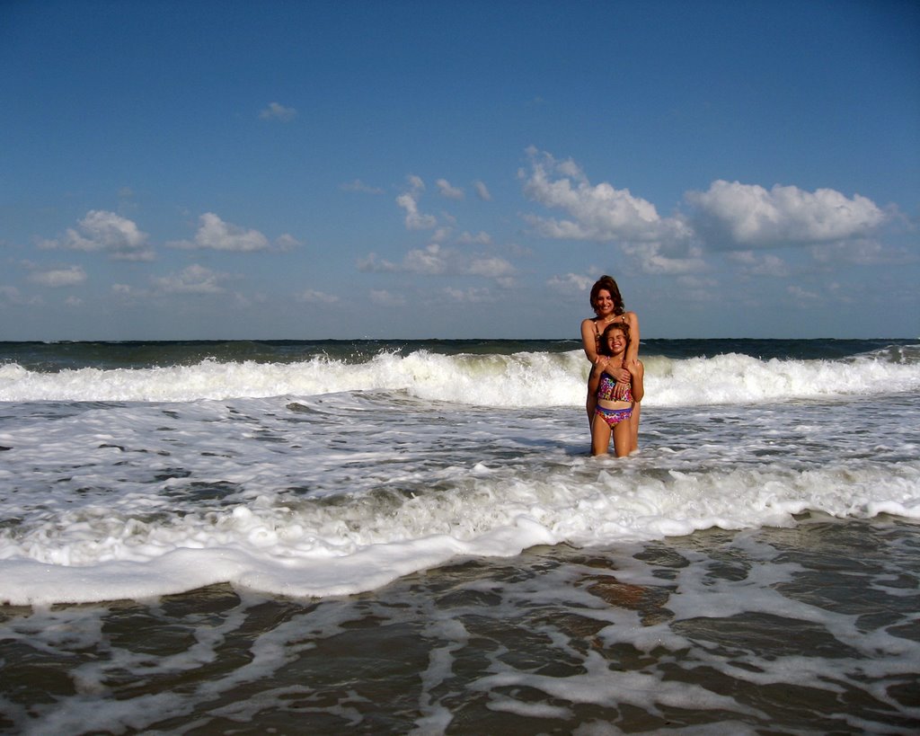 Naomi and Hope in the Surf by David Saunders