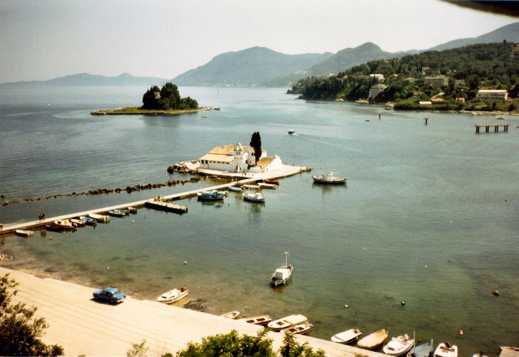 Mouse island and the Monastery. (Vlacherna and Pontikonisi) by John Mulder