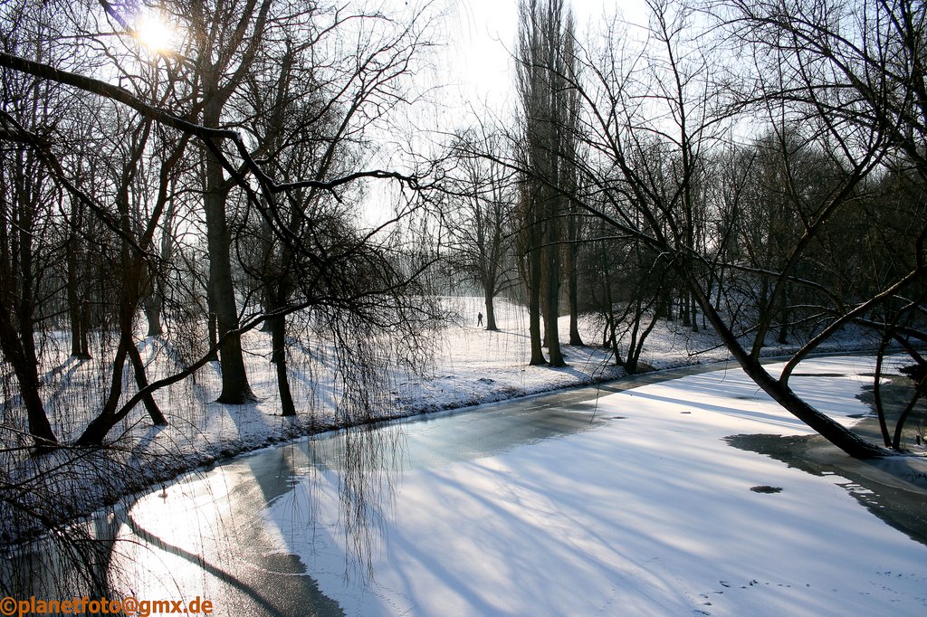 Oker im Winter Bürgerpark Braunschweig Germany by planetfoto